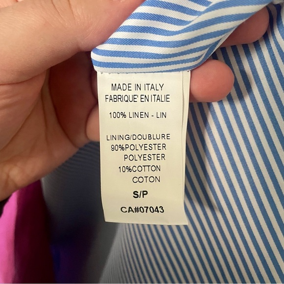 Civico 51 100% Linen Pink Blazer Made In Italy Size Small - Picture 7 of 8
